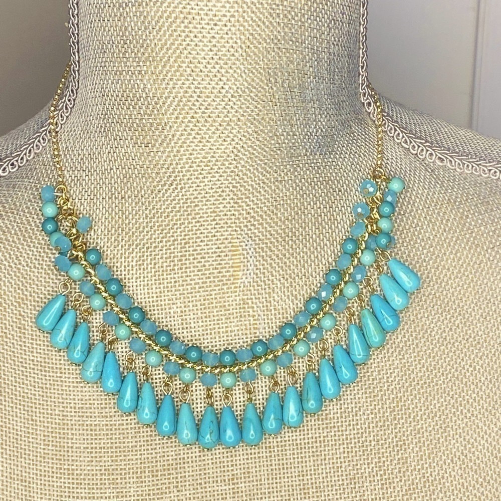 Statement Necklace Set l Fashion TURQUOISE CRYSTAL NECKLACE #405